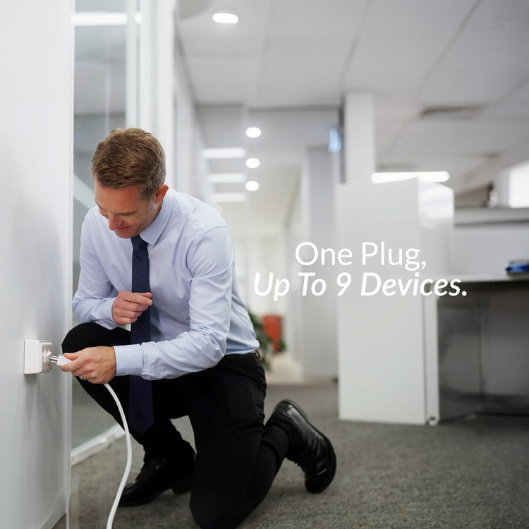 Desky integrated cable channel 1 plug all devices