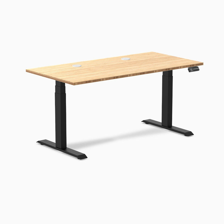 Bureau Assis-Debout Double en Bambou Desky
