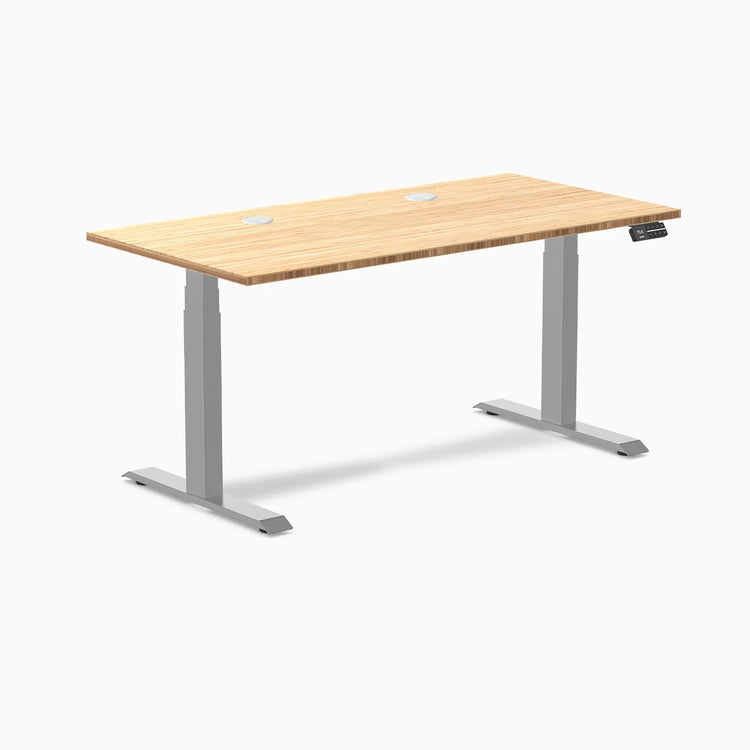 Bureau Assis-Debout Double en Bambou Desky