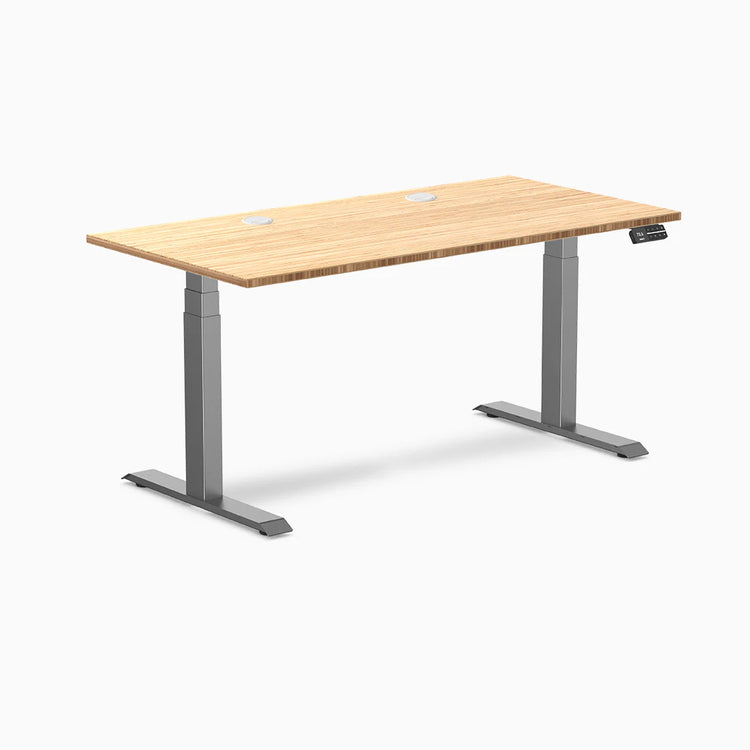 Bureau Assis-Debout Double en Bambou Desky