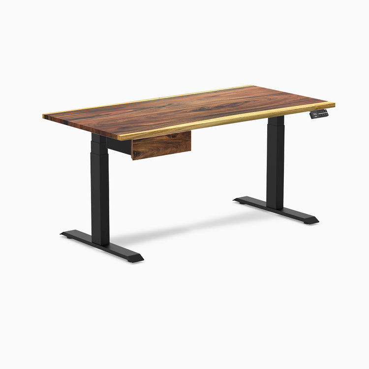 Desky Dual Hardwood Standing Desk With Drawer-Desky Canada