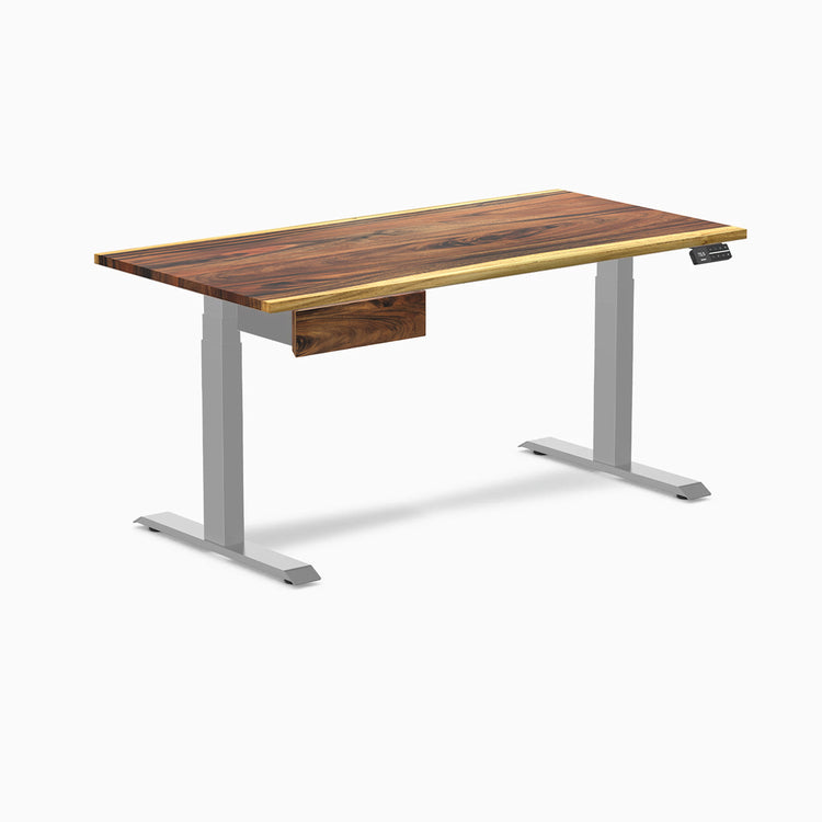 Desky Dual Hardwood Standing Desk With Drawer-Desky Canada