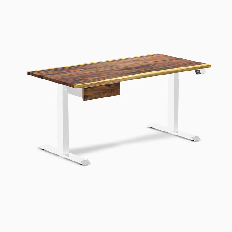 Desky Dual Hardwood Standing Desk With Drawer-Desky Canada