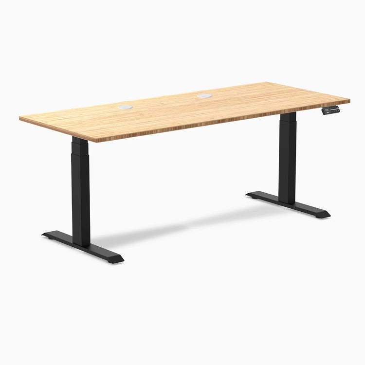 Bureau Assis-Debout Double en Bambou Desky