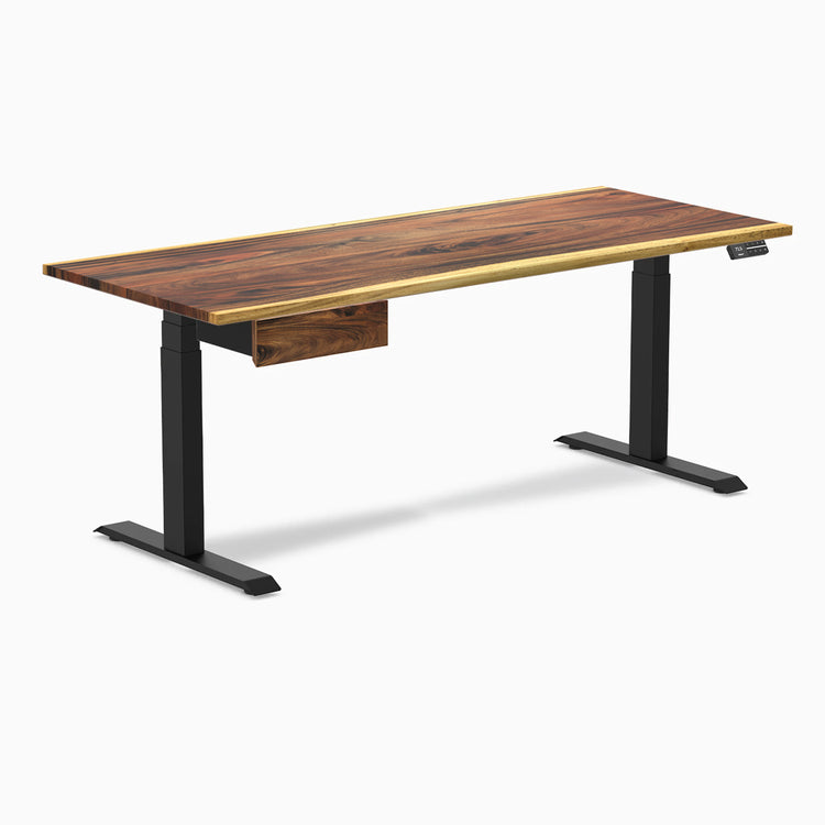 Desky Dual Hardwood Standing Desk With Drawer-Desky Canada