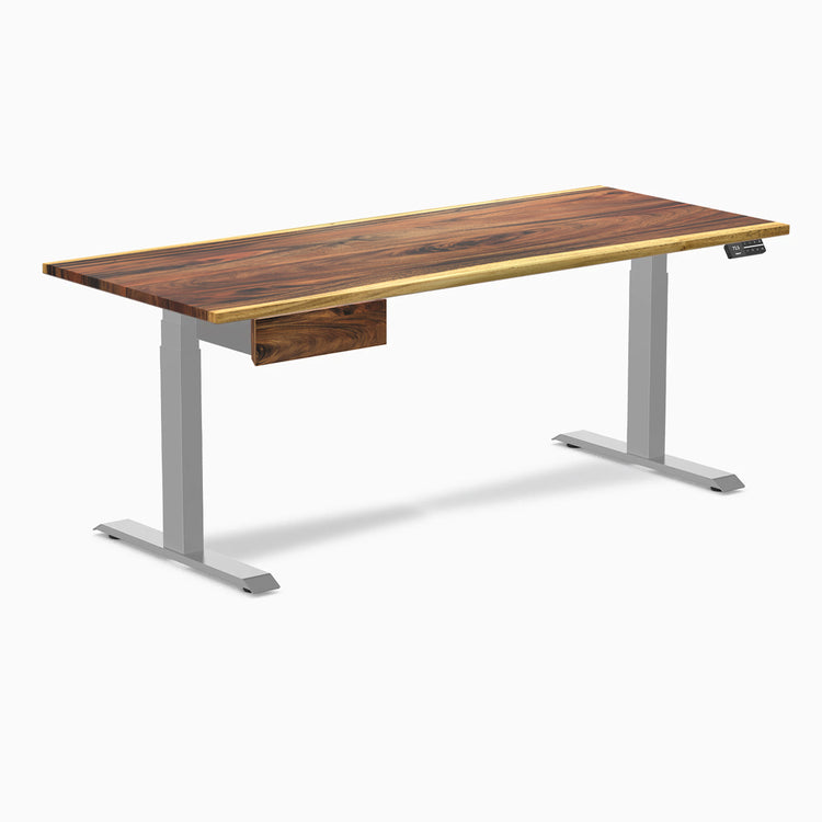 Desky Dual Hardwood Standing Desk With Drawer-Desky Canada