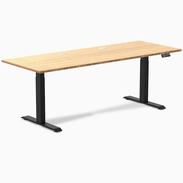 Bureau Assis-Debout Double en Bambou Desky