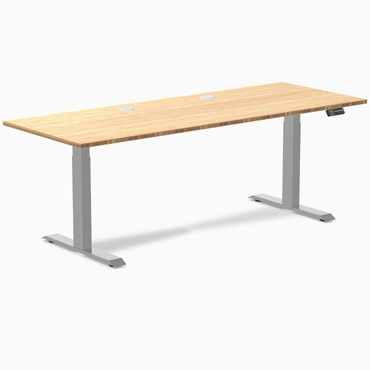 Bureau Assis-Debout Double en Bambou Desky