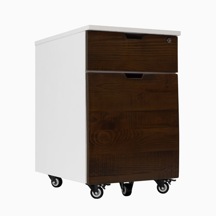 Softwood Rustic Pine white minimal filing cabinet