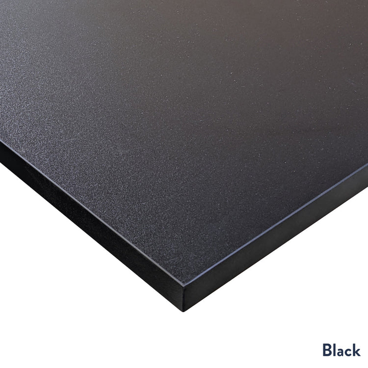 Black melamine desktop corner