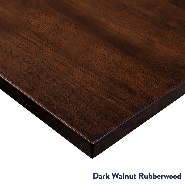 Dark walnut rubberwood desktop corner