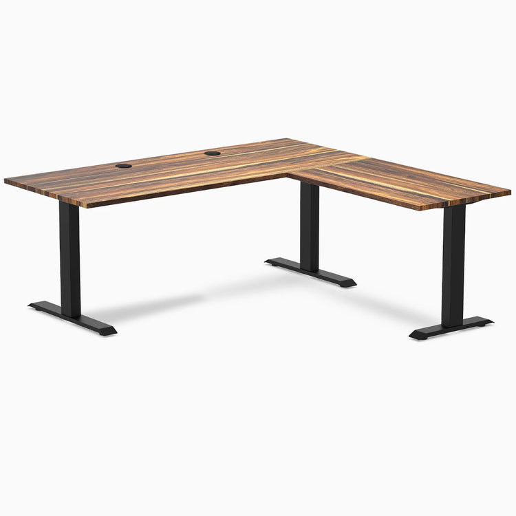 Bureau de bureau en forme de L en bois dur Desky Zero