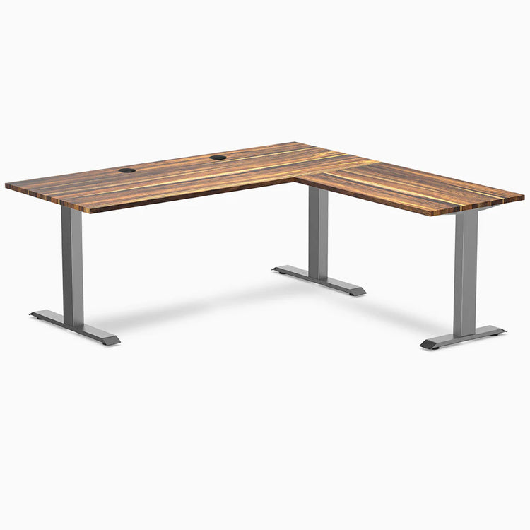 Bureau de bureau en forme de L en bois dur Desky Zero