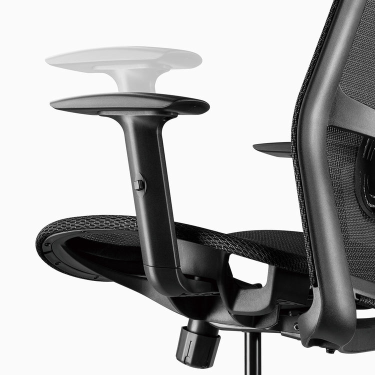 Adjustable height armrests mesh chair