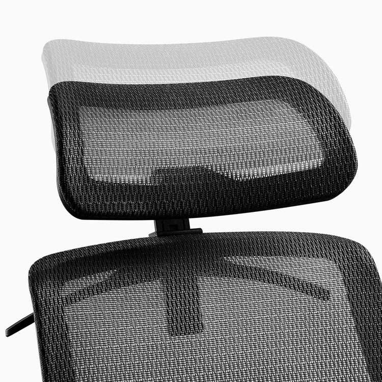 Adjustable height head rest ergonomic chair