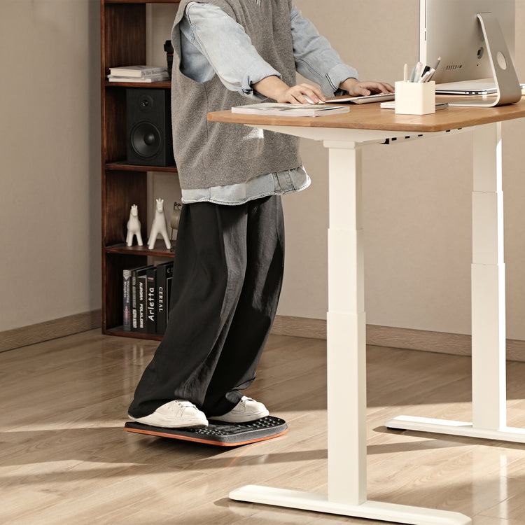 Desky Balance Board used while on standing desk - Desky Canada