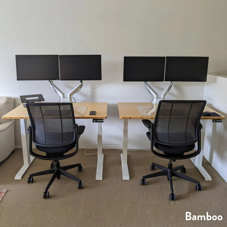 Desky Dual Bamboo Sit Stand Desk-Desky Canada