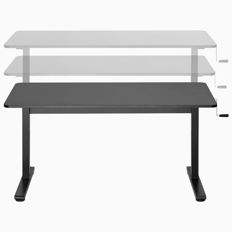 Height adjustable manual desk