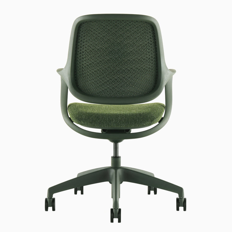 Mesh back office chair in dark green