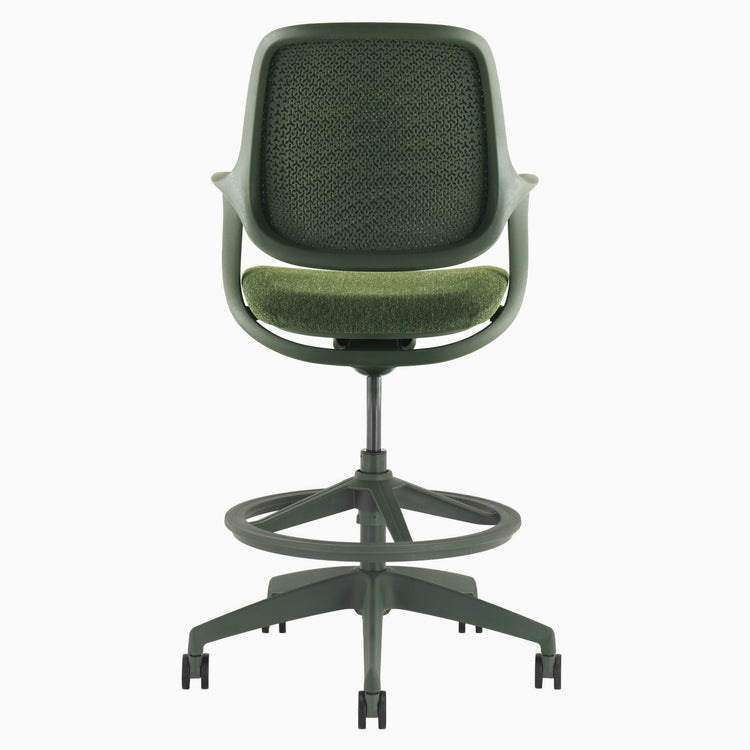Low back drafting chair dark green - Desky