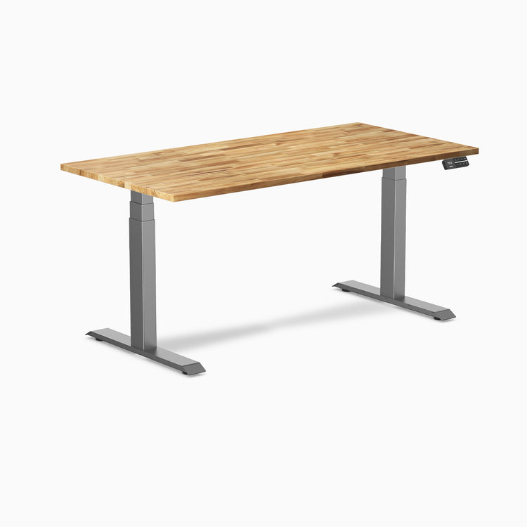 Bureau assis-debout double en bois dur Desky