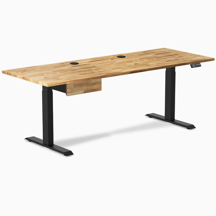 Bureau debout double en bois dur avec tiroir Desky