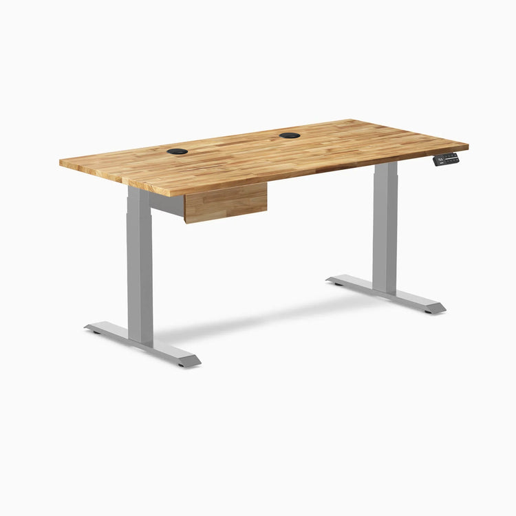 Bureau debout double en bois dur avec tiroir Desky