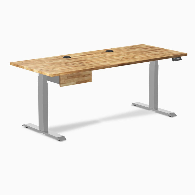 Bureau debout double en bois dur avec tiroir Desky