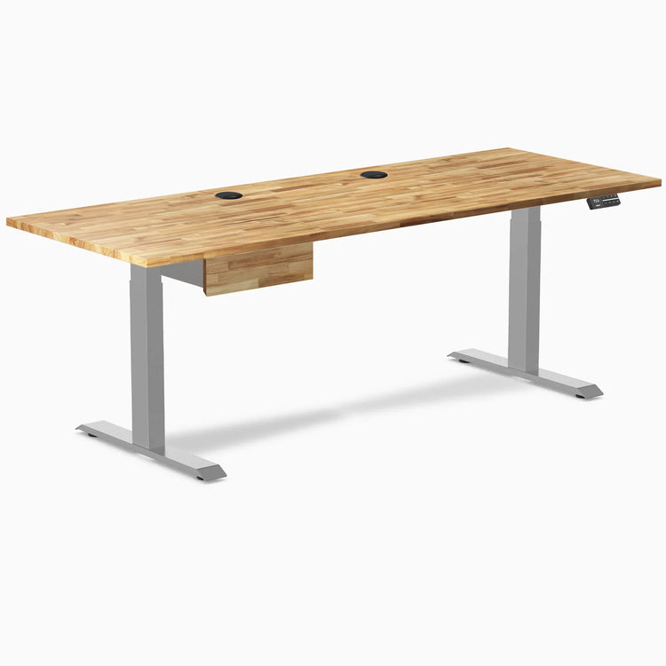 Bureau debout double en bois dur avec tiroir Desky