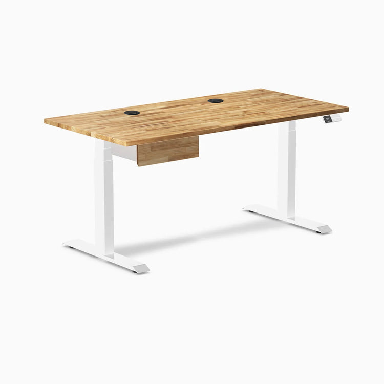 Bureau debout double en bois dur avec tiroir Desky