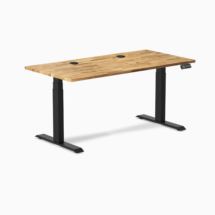 Bureau assis-debout double en bois dur Desky