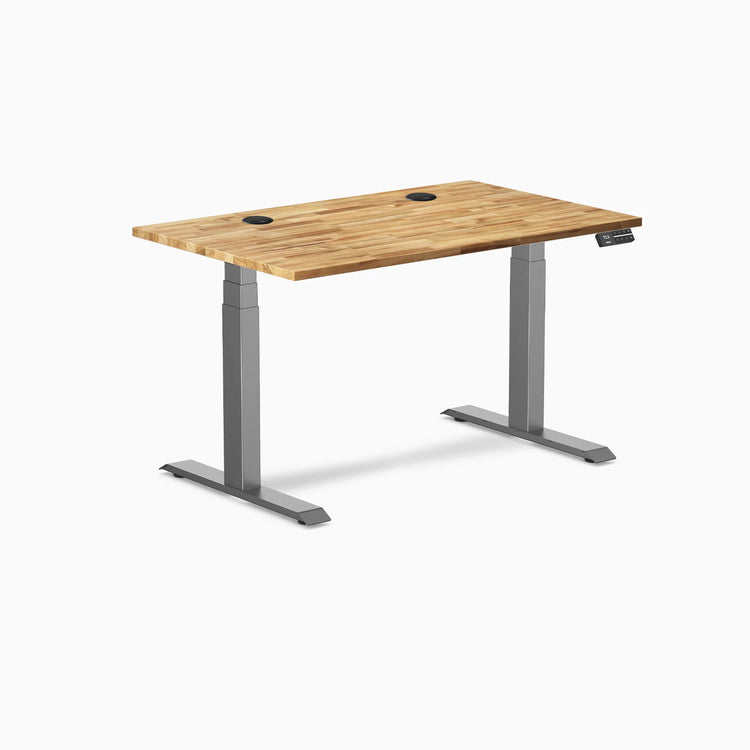 Bureau assis-debout double en bois dur Desky