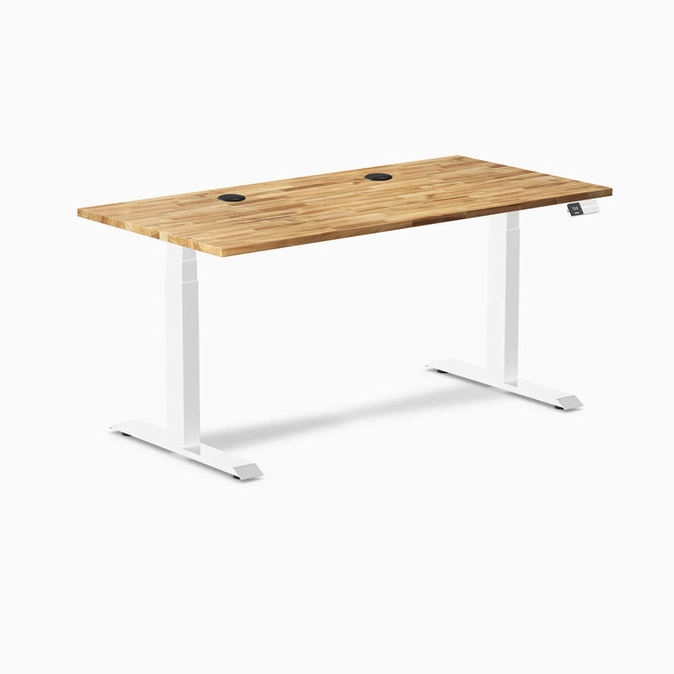 Bureau assis-debout double en bois dur Desky
