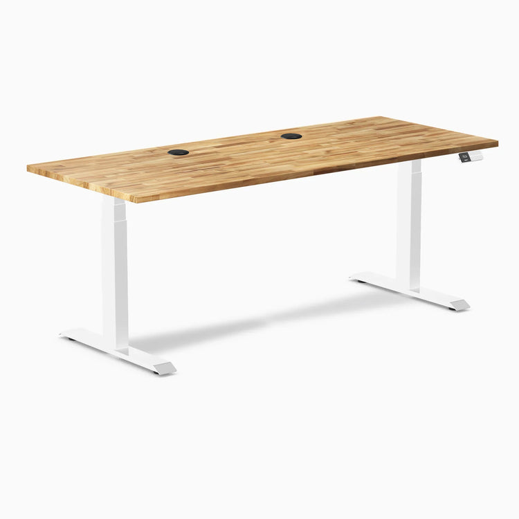 Bureau assis-debout double en bois dur Desky