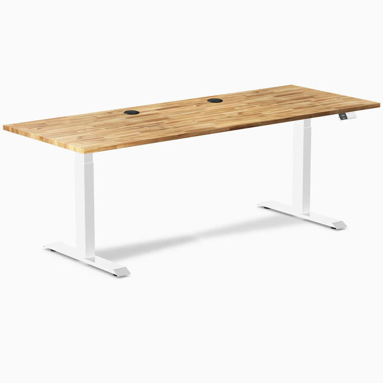Bureau assis-debout double en bois dur Desky