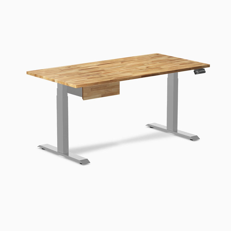 Bureau debout double en bois dur avec tiroir Desky
