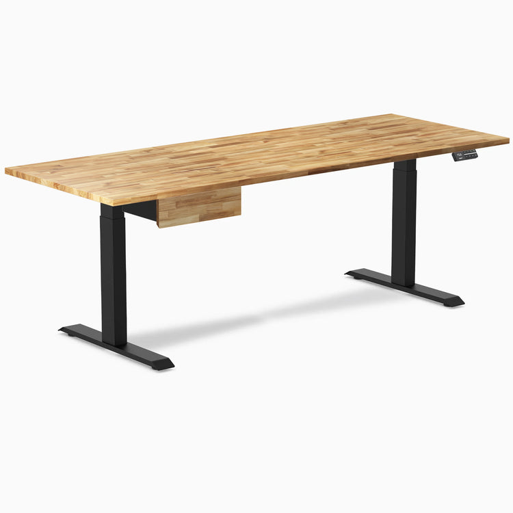 Bureau debout double en bois dur avec tiroir Desky