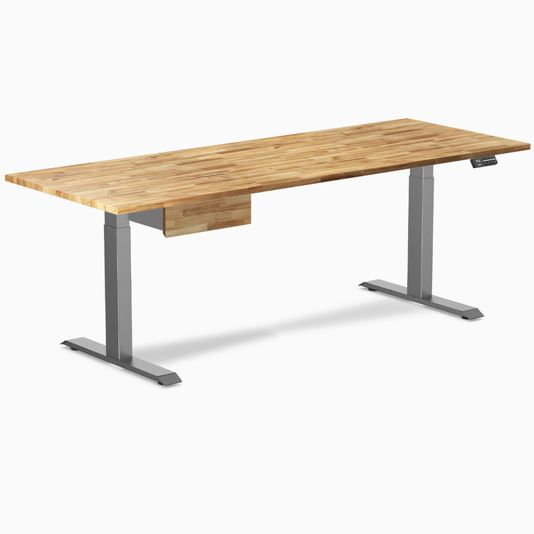 Bureau debout double en bois dur avec tiroir Desky
