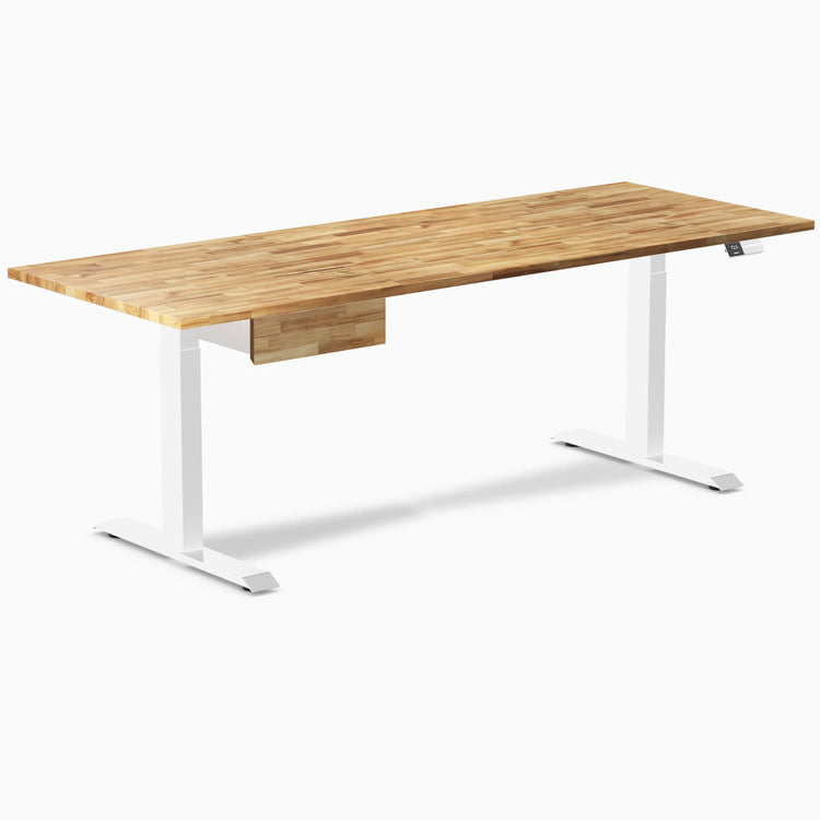 Bureau debout double en bois dur avec tiroir Desky