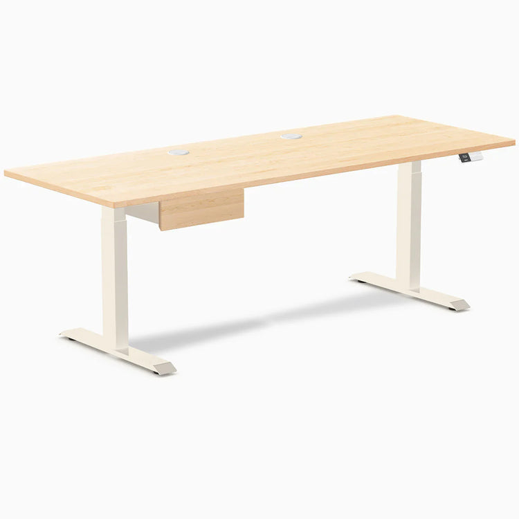 Desky Dual Hardwood Standing Desk With Drawer