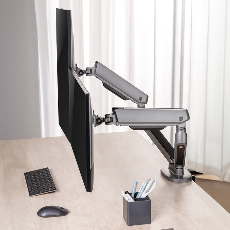 Desky Dual LED Monitor Arm space grey