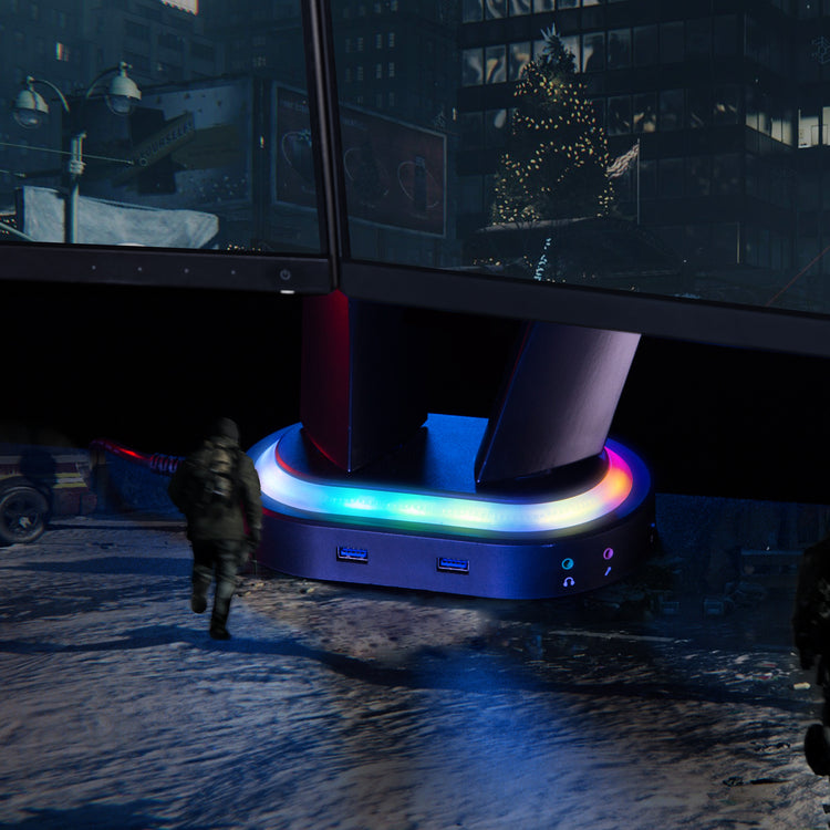 RGB lighting dual LED gaming arm