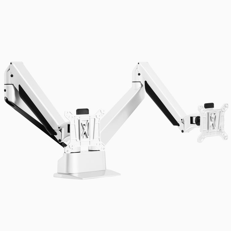 White Desky dual monitor arm
