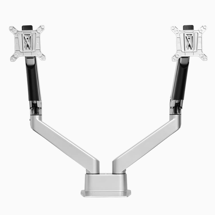 Dual monitor arm in silver - Desky