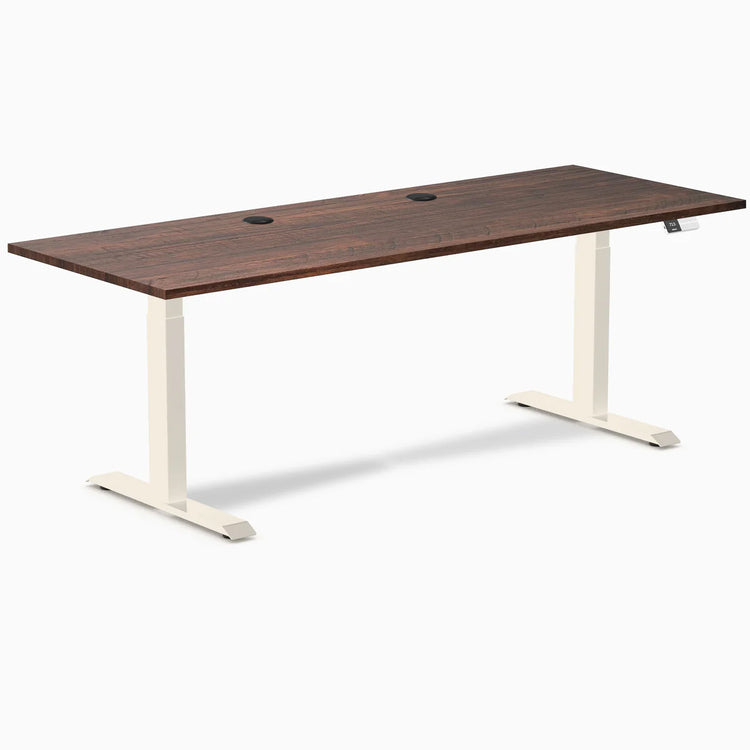 Bureau assis-debout double en bois tendre Desky