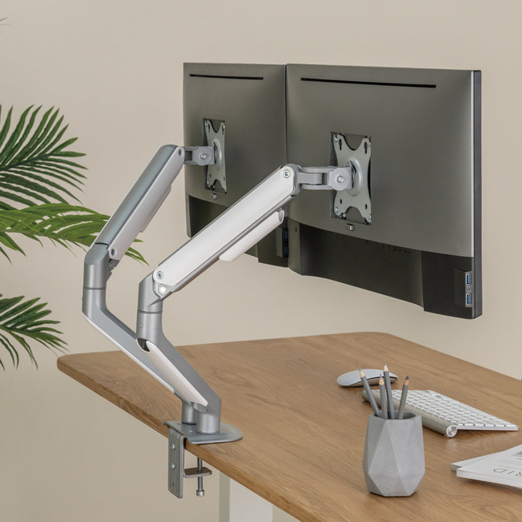 Spring monitor arm dual setup