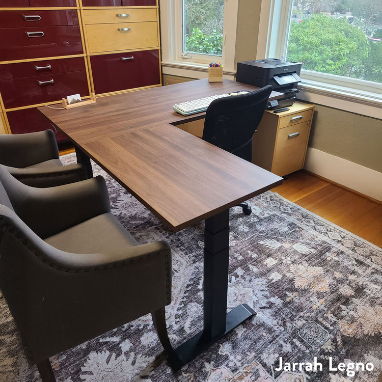 Desky L-Shape Laminate Sit Stand Desk