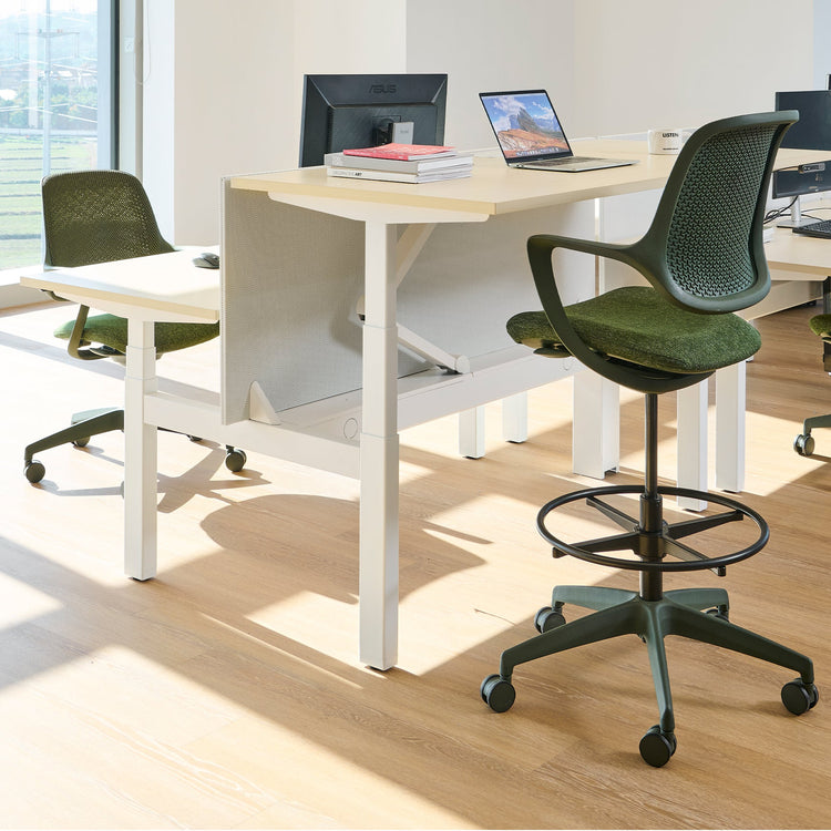 Green ergonomic low back drafting chair