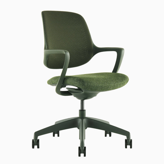 Ergonomic office chair in dark green