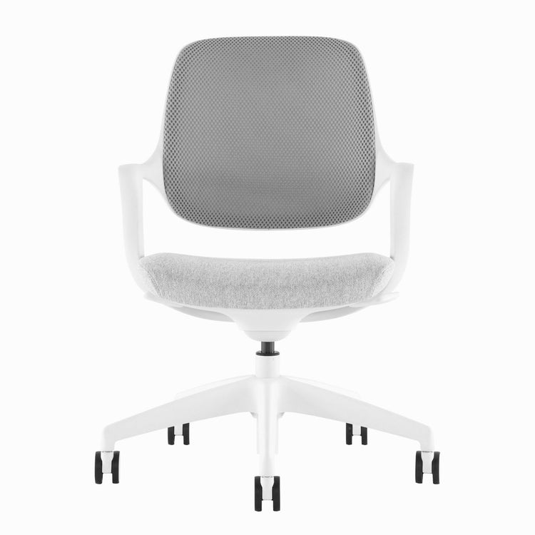 White low back mesh office chair